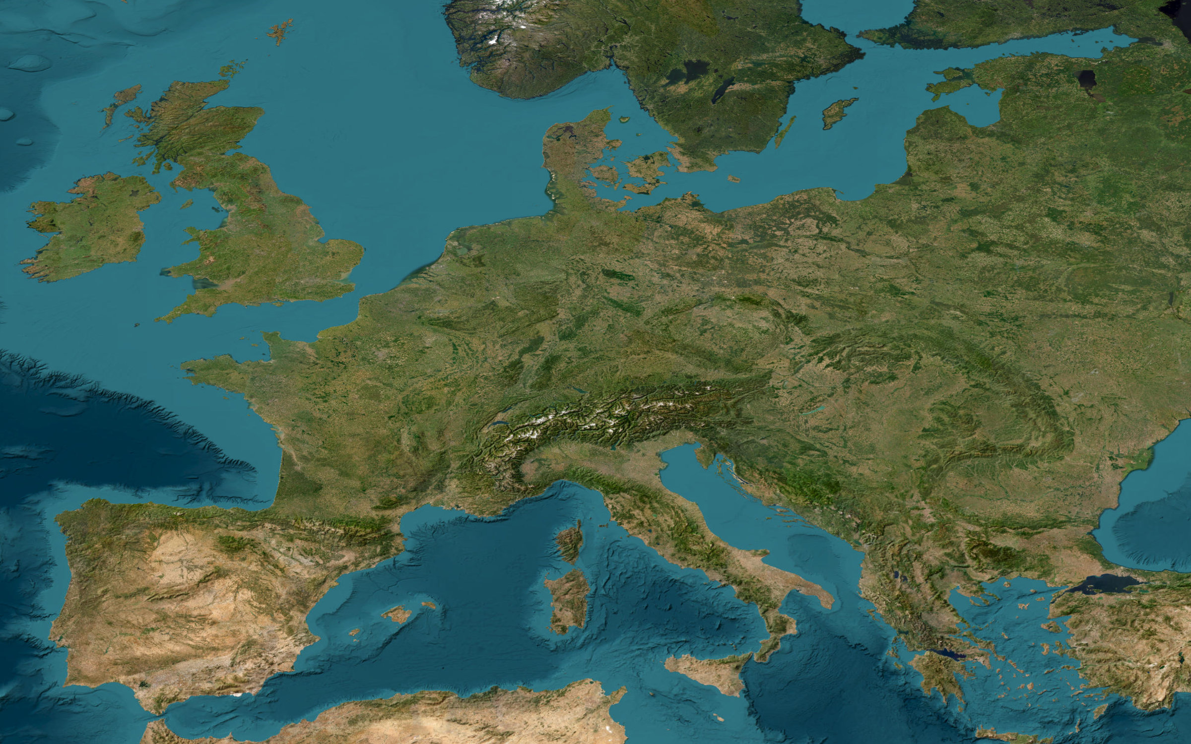 Satellitenansicht von Europa — Standort Augsburg